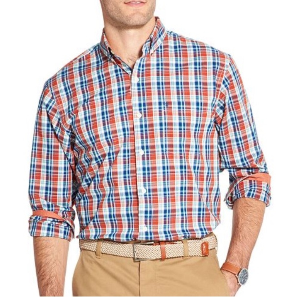 NWT Small IZOD Men’s Button Down Shirt Plaid